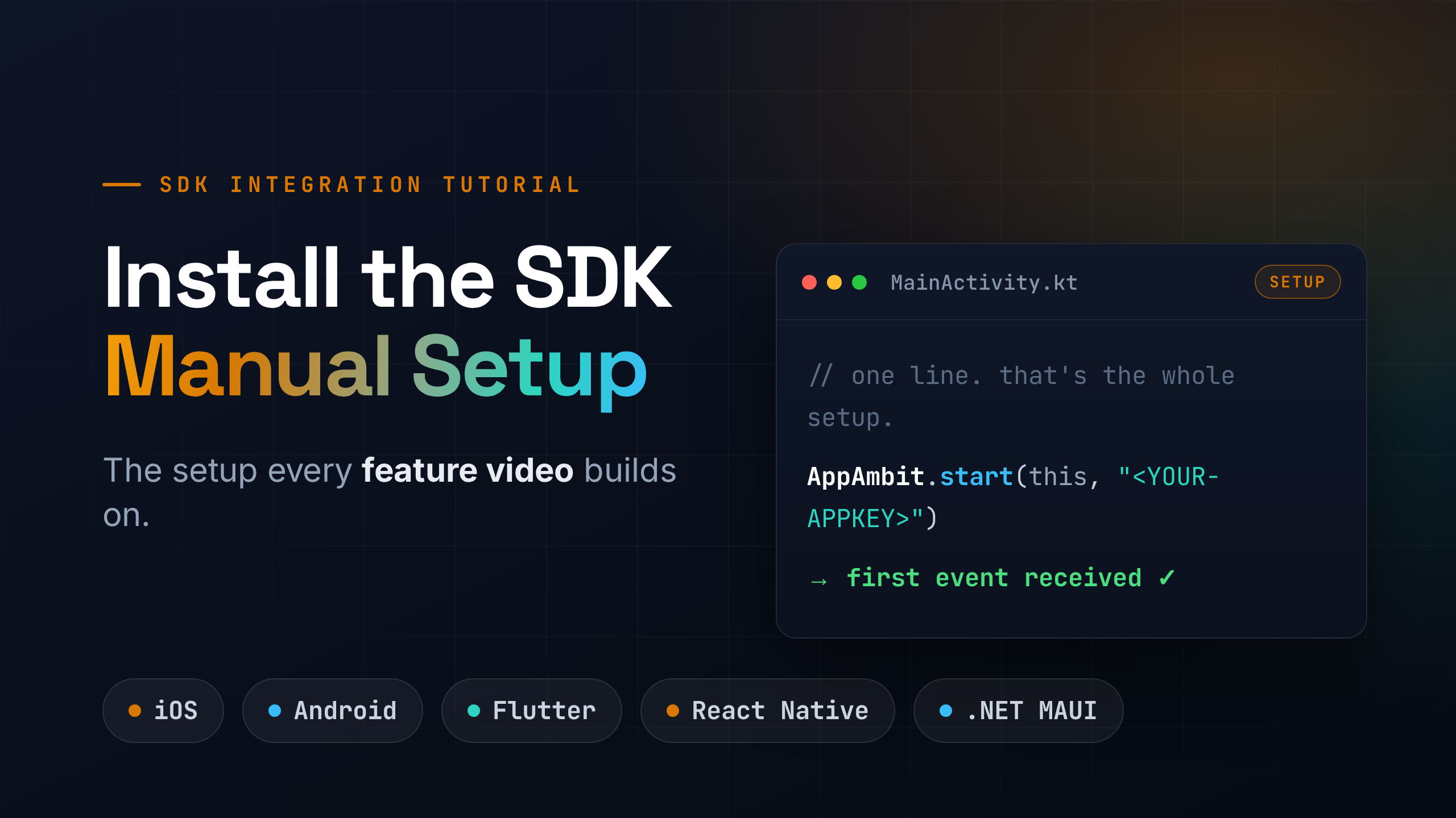 Install the AppAmbit SDK by Hand: Every Platform